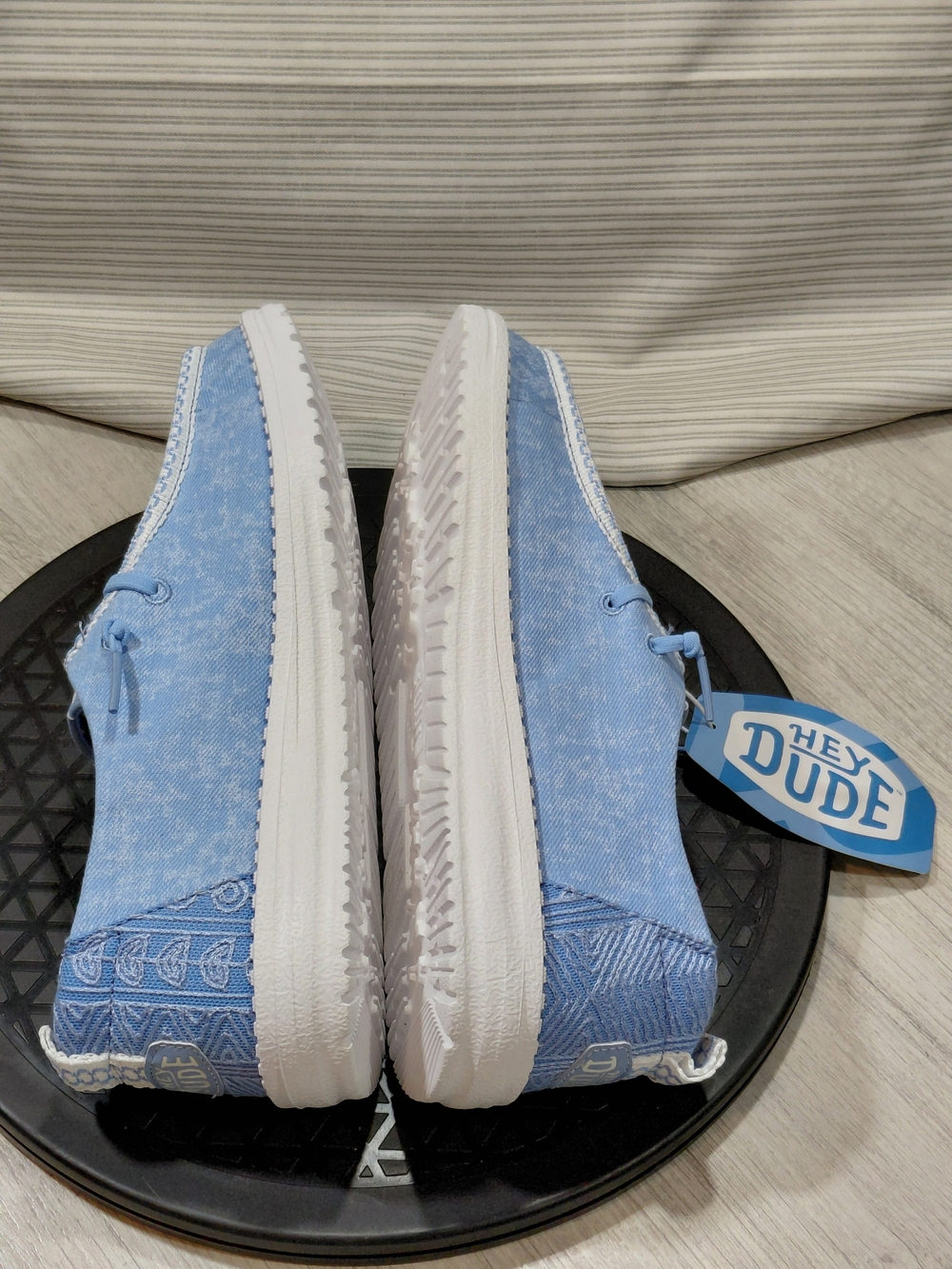 NWT Hey Dude Womens Wendy Surf Wash Blue White Denim Canvas Casual Comfort W8 - Picture 6 of 16